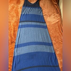 Vince Blue Striped Sleeveless Maxi Dress |Tank Dress